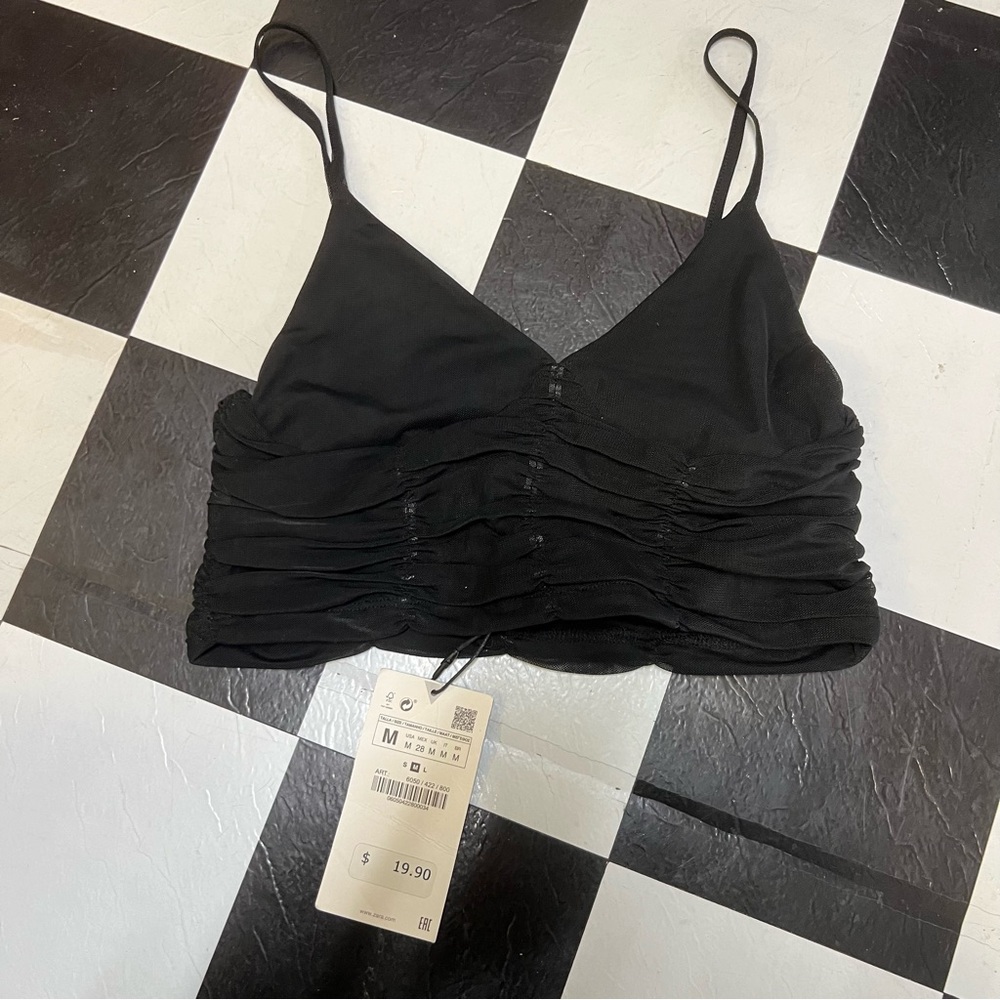 Black Zara crop top NWT